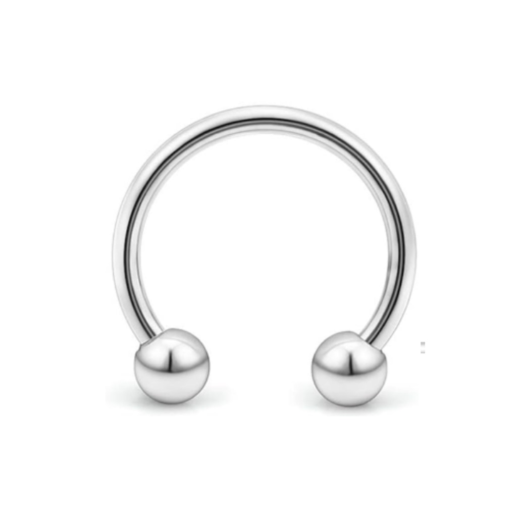 16g 8mm Stainless Steel Horseshoe  Circular Barbell Piercing Ring